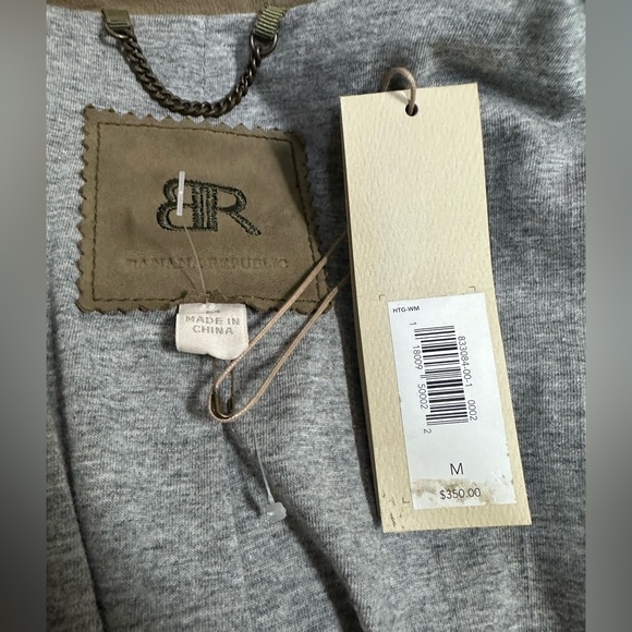 Banana Republic Olive Suede Moto Jacket M NWT - Picture 11 of 14